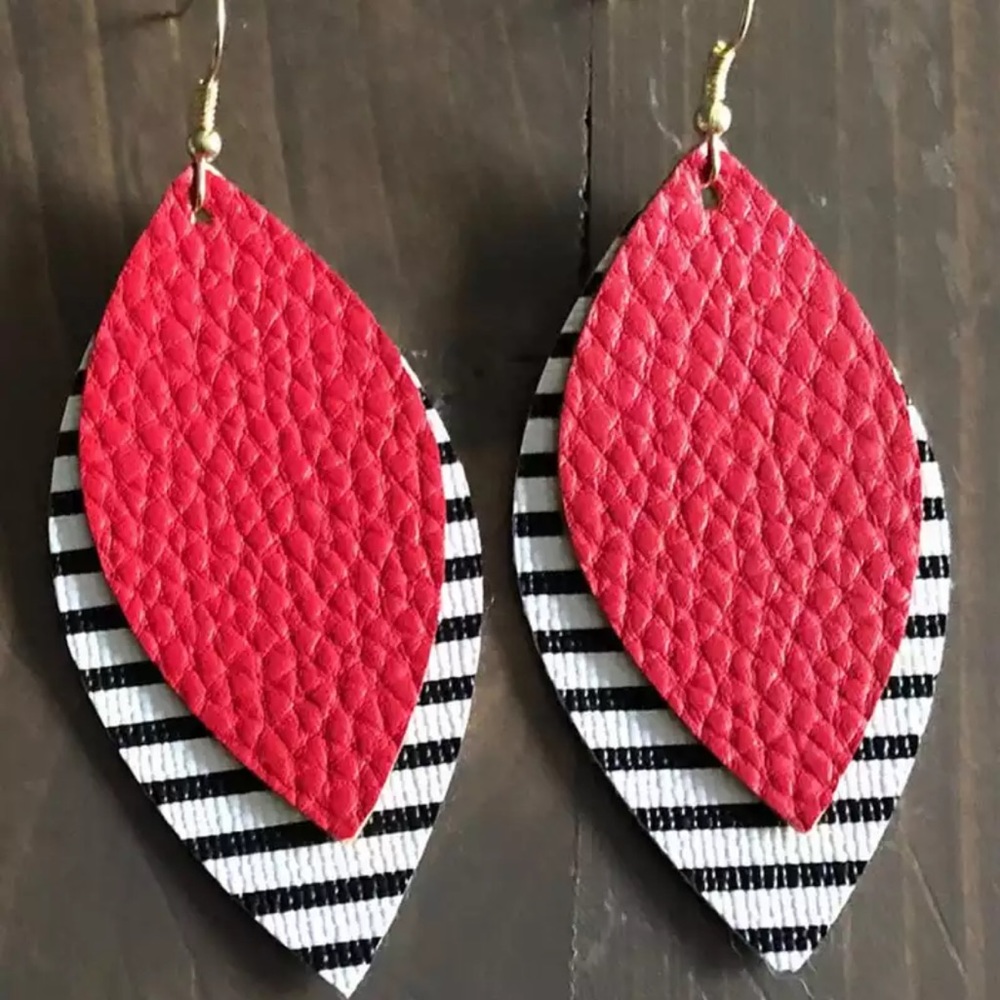 Leather Teardrop Earring